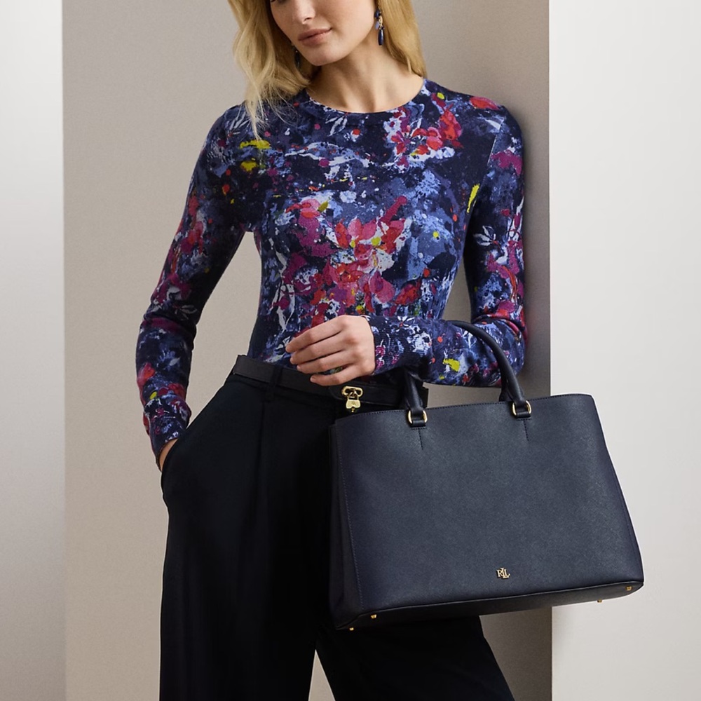 Ralph Lauren Black Leather Tote Bag